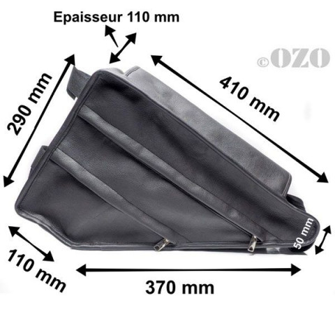 Sac triangle en cuir (skaï) de cadre pour batterie