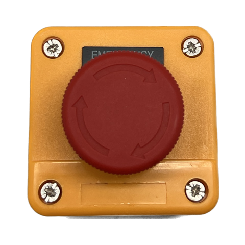 Arrêt d'urgence Ø40mm monté sur boitier simple emplacement (couleur jaune)