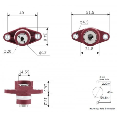 150A Energy storage cabinet power terminal block anti-fire brass binding post