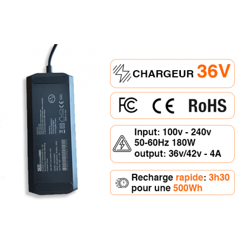 Chargeur OZO Batterie Lithium 36V 4A