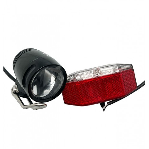 Pack éclairage avant/arrière 100 Lumens pour vélo électrique