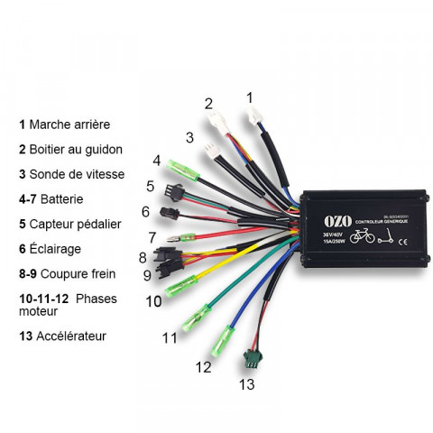 Generic control system to repair electric bikes 250W 36V-48V with LCD Display