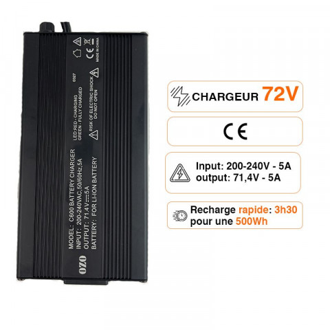 Chargeur de Batterie Lithium LiMn 60V 5A Prise Chogori pour Scooter électrique eScooter