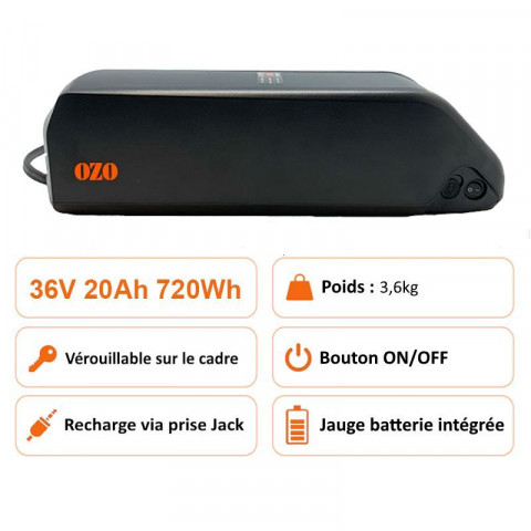 Kit Hornet pour axe traversant 250W roue arrière avec batterie carénée 36V 250Wh à 700Wh