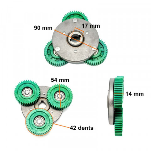 Train épicycloïdale pour moteur Freerider et Donkey