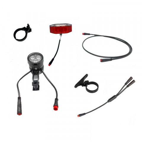 Eclairage avant 200 lumens pour vélo electrique. Lampe OZO. alimentation de  18V à 56V DC