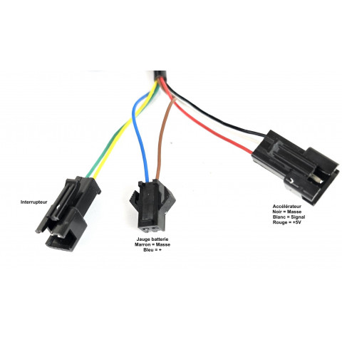 Accélérateur gâchette au pouce mixte avec jauge pour vélo électrique
