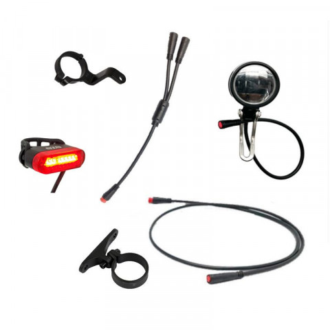 Pack éclairage avant/arrière 100 Lumens AV / AR pour tige de sellle pour vélo électrique