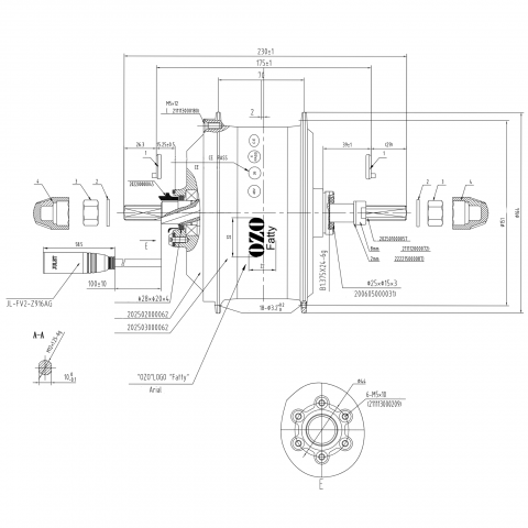Moteur FATTY roue arrière 500W 750W 36V 48V